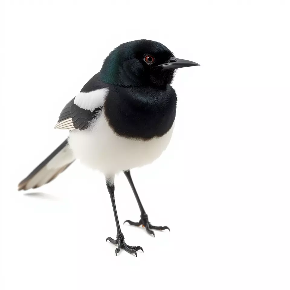 Elegant Magpie Bird model pack Low-poly 3D model_2