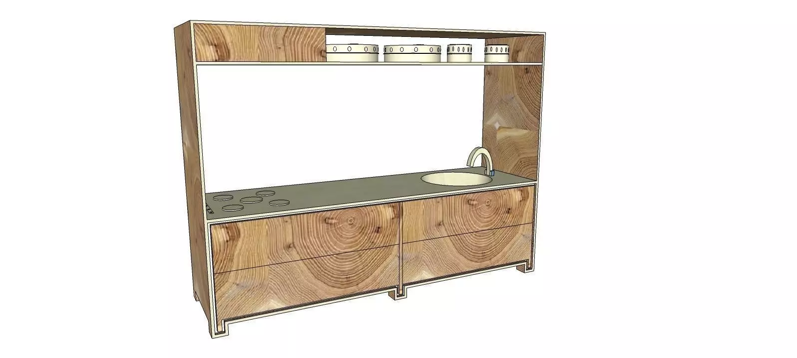 WOOD KITCHEN  3D model_0