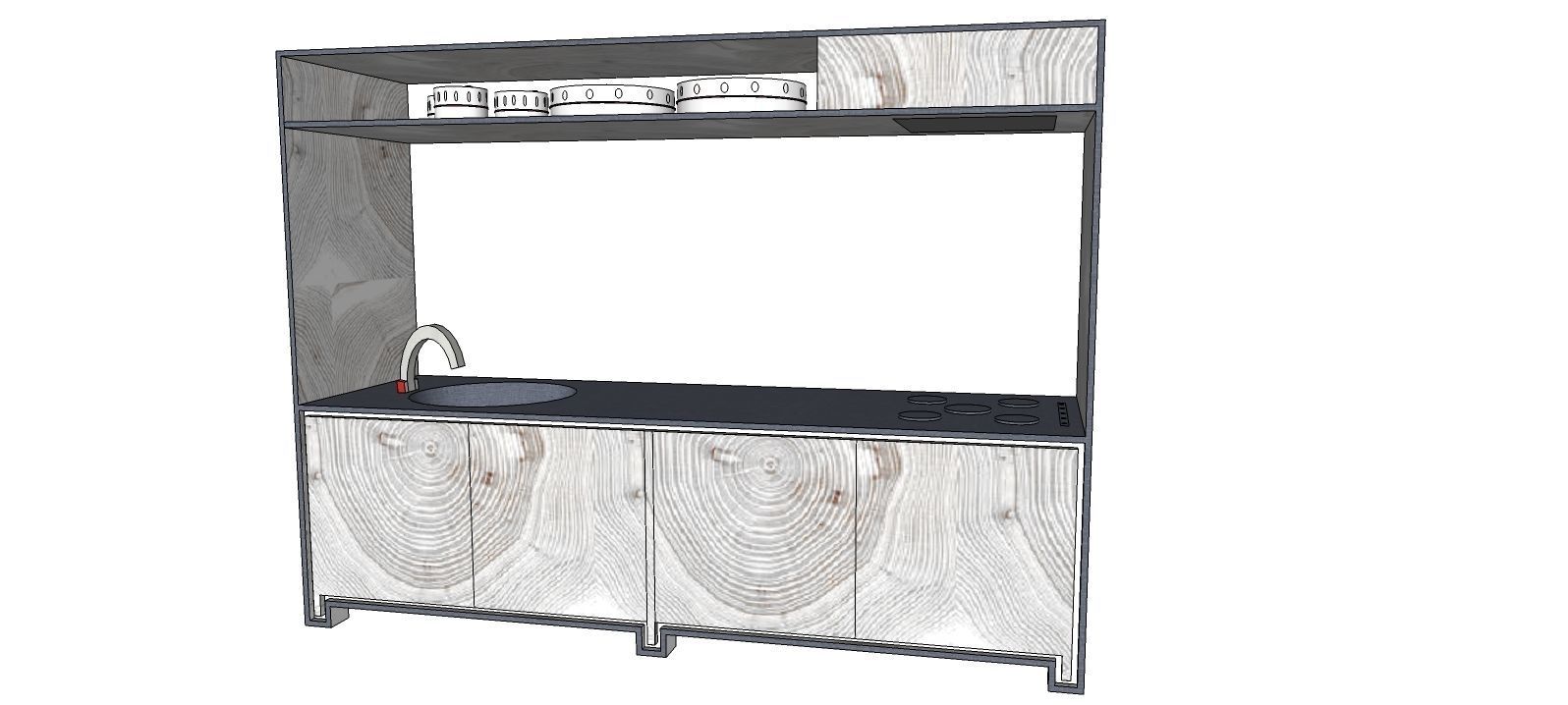 WOOD KITCHEN  3D model_1