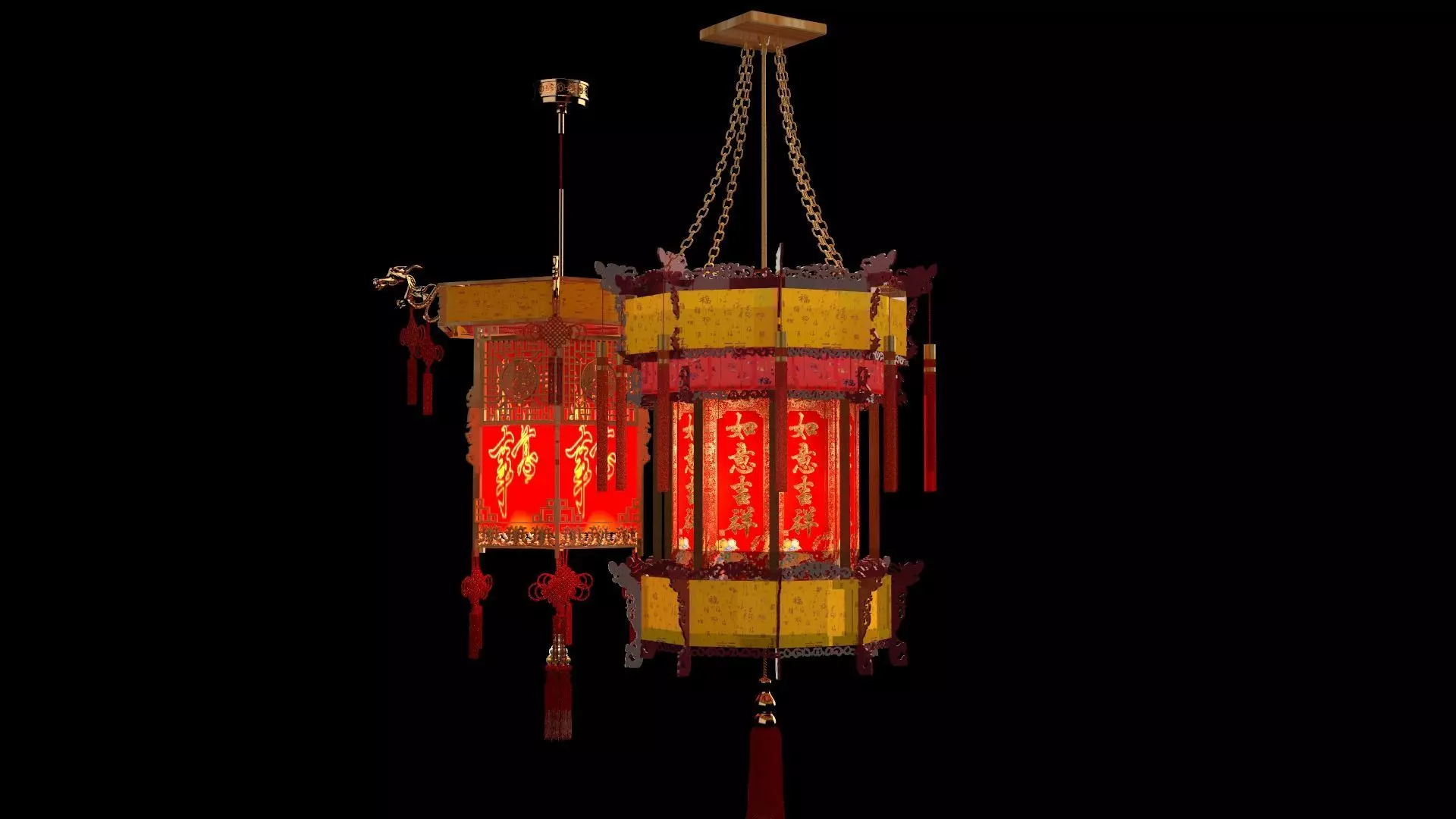 Chinese palace lantern   3D model_4