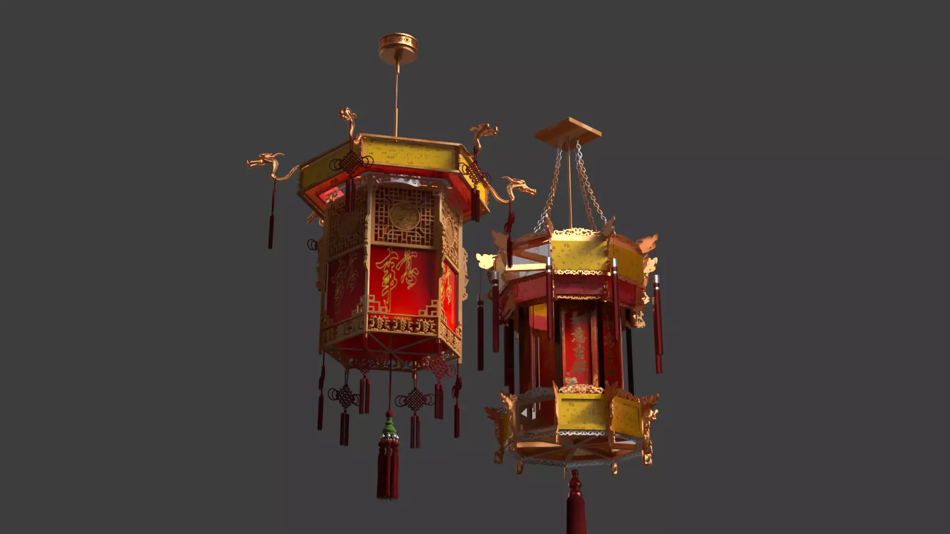Chinese palace lantern   3D model_11