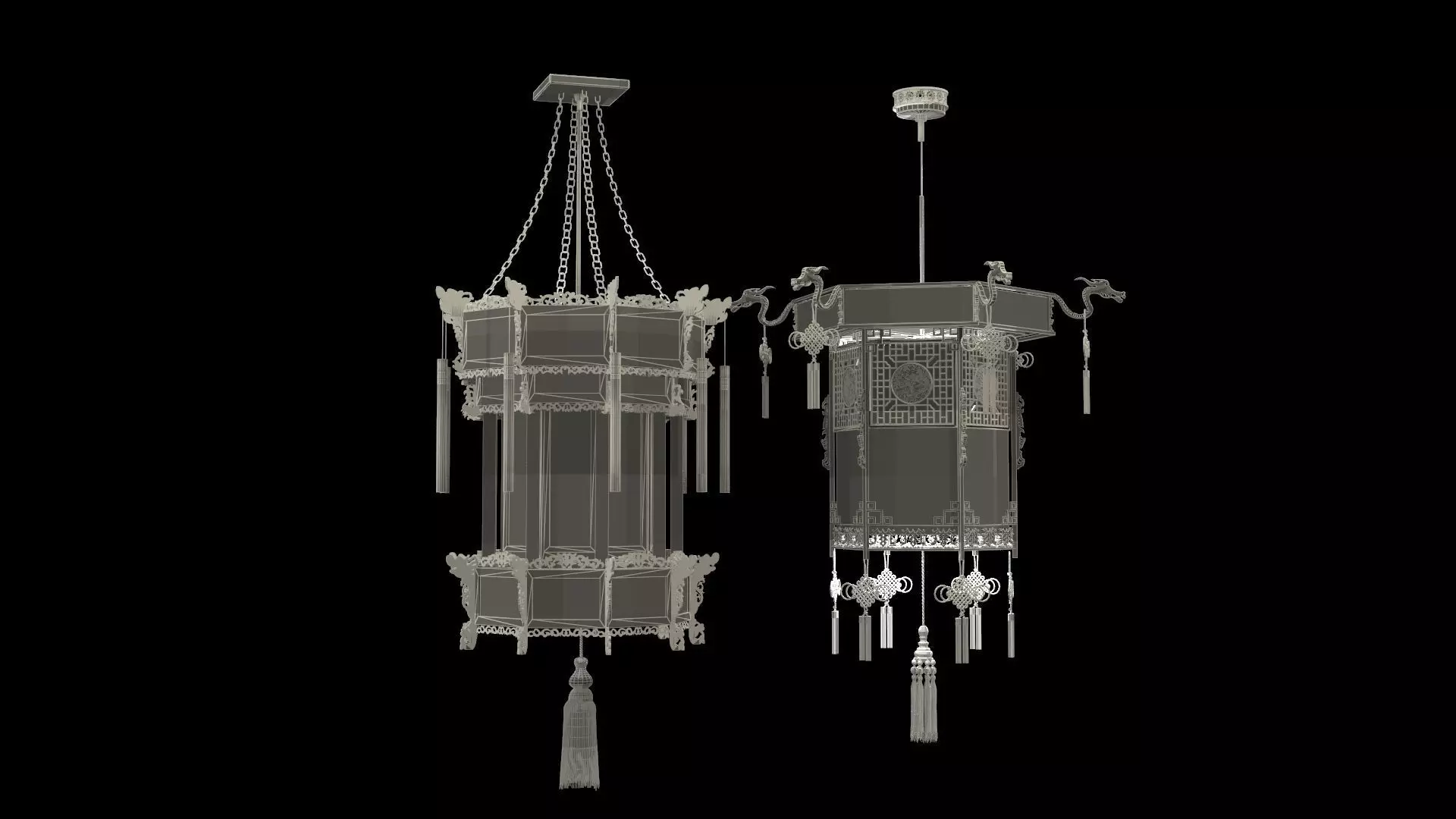 Chinese palace lantern   3D model_7