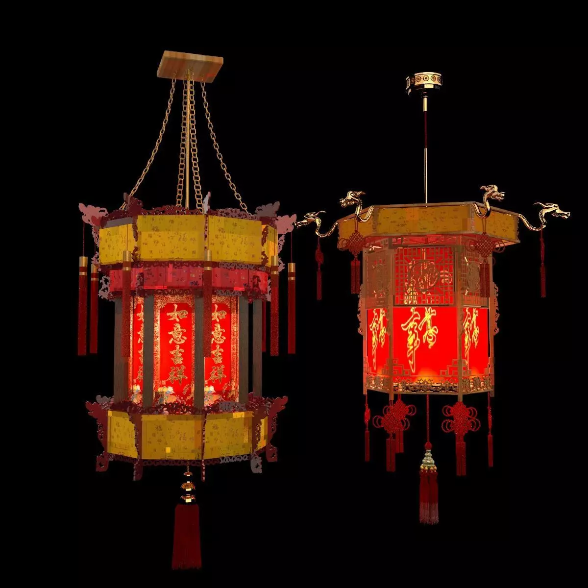 Chinese palace lantern   3D model_6