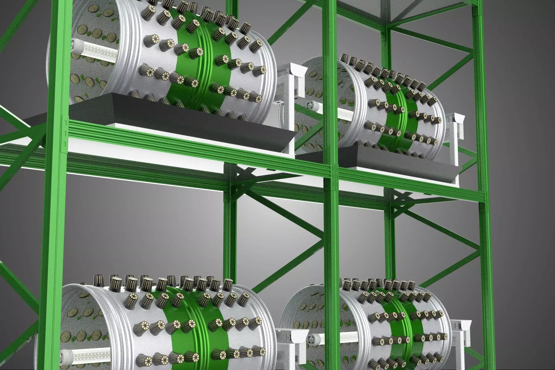 DRUM TRAY ARRAY SHELF RACK ROTARY HYDROPONIC PLANT GARDEN INDOOR 3D model_32