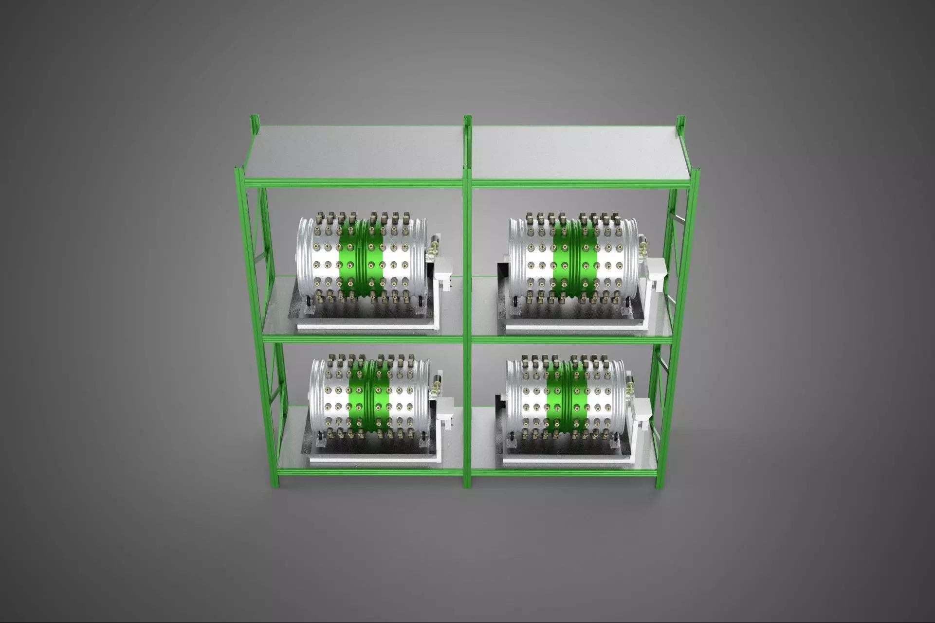DRUM TRAY ARRAY SHELF RACK ROTARY HYDROPONIC PLANT GARDEN INDOOR 3D model_1