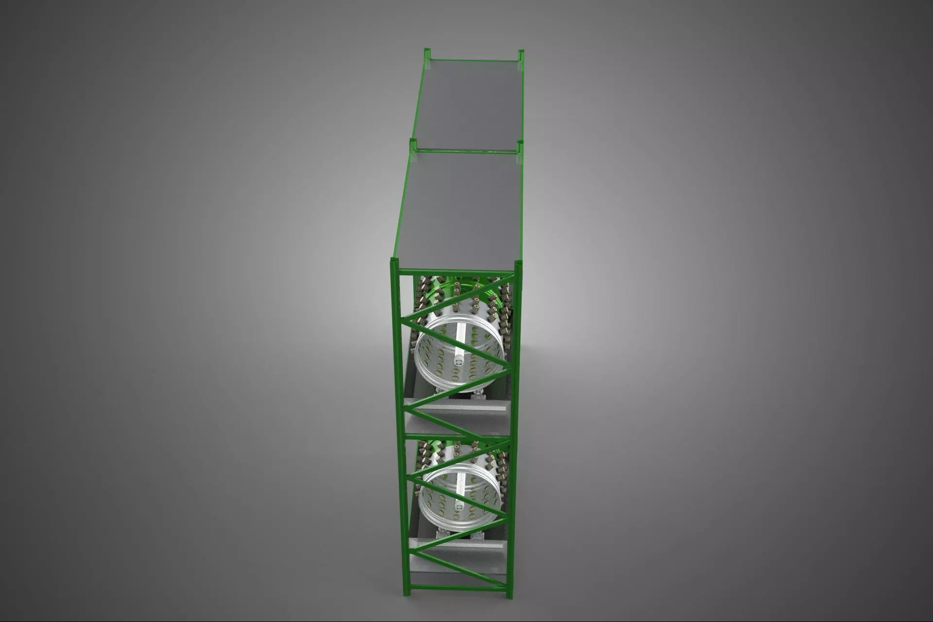 DRUM TRAY ARRAY SHELF RACK ROTARY HYDROPONIC PLANT GARDEN INDOOR 3D model_7