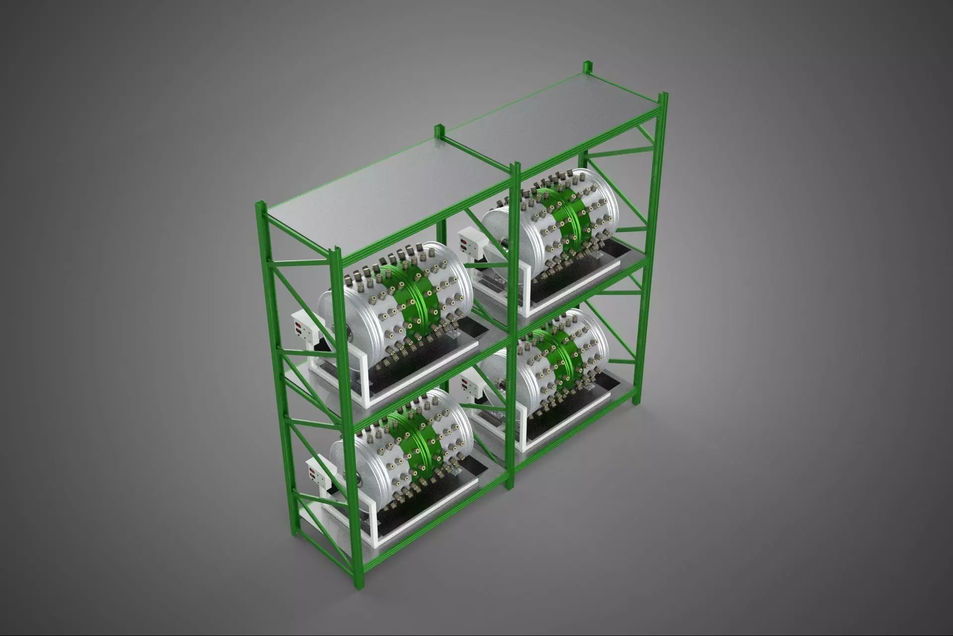 DRUM TRAY ARRAY SHELF RACK ROTARY HYDROPONIC PLANT GARDEN INDOOR 3D model_4