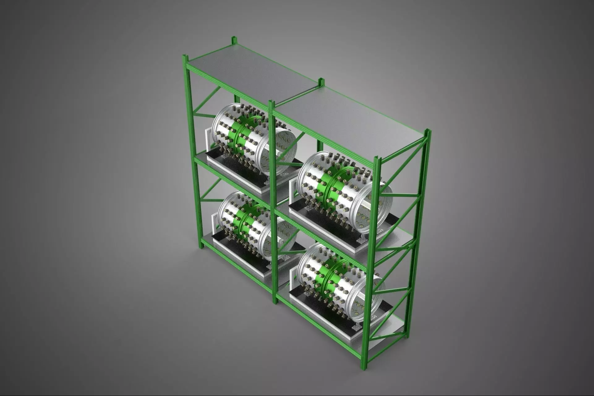 DRUM TRAY ARRAY SHELF RACK ROTARY HYDROPONIC PLANT GARDEN INDOOR 3D model_6