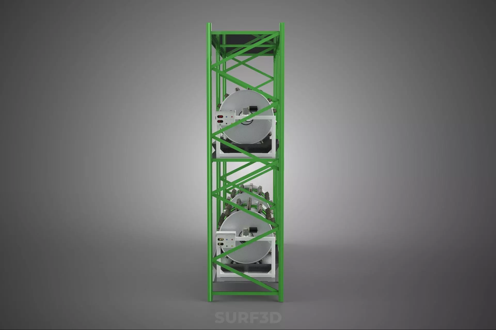 DRUM TRAY ARRAY SHELF RACK ROTARY HYDROPONIC PLANT GARDEN INDOOR 3D model_11