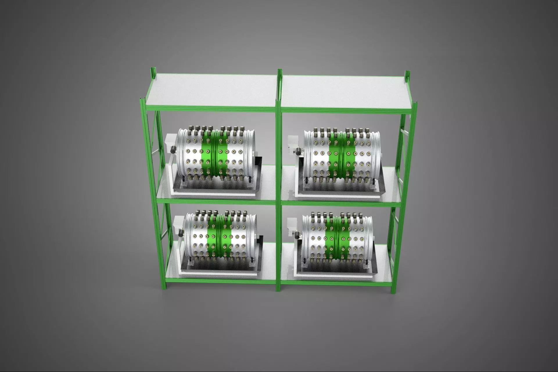 DRUM TRAY ARRAY SHELF RACK ROTARY HYDROPONIC PLANT GARDEN INDOOR 3D model_5