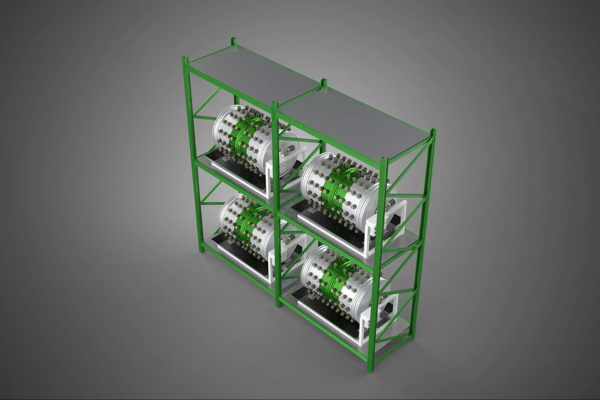 DRUM TRAY ARRAY SHELF RACK ROTARY HYDROPONIC PLANT GARDEN INDOOR 3D model_2