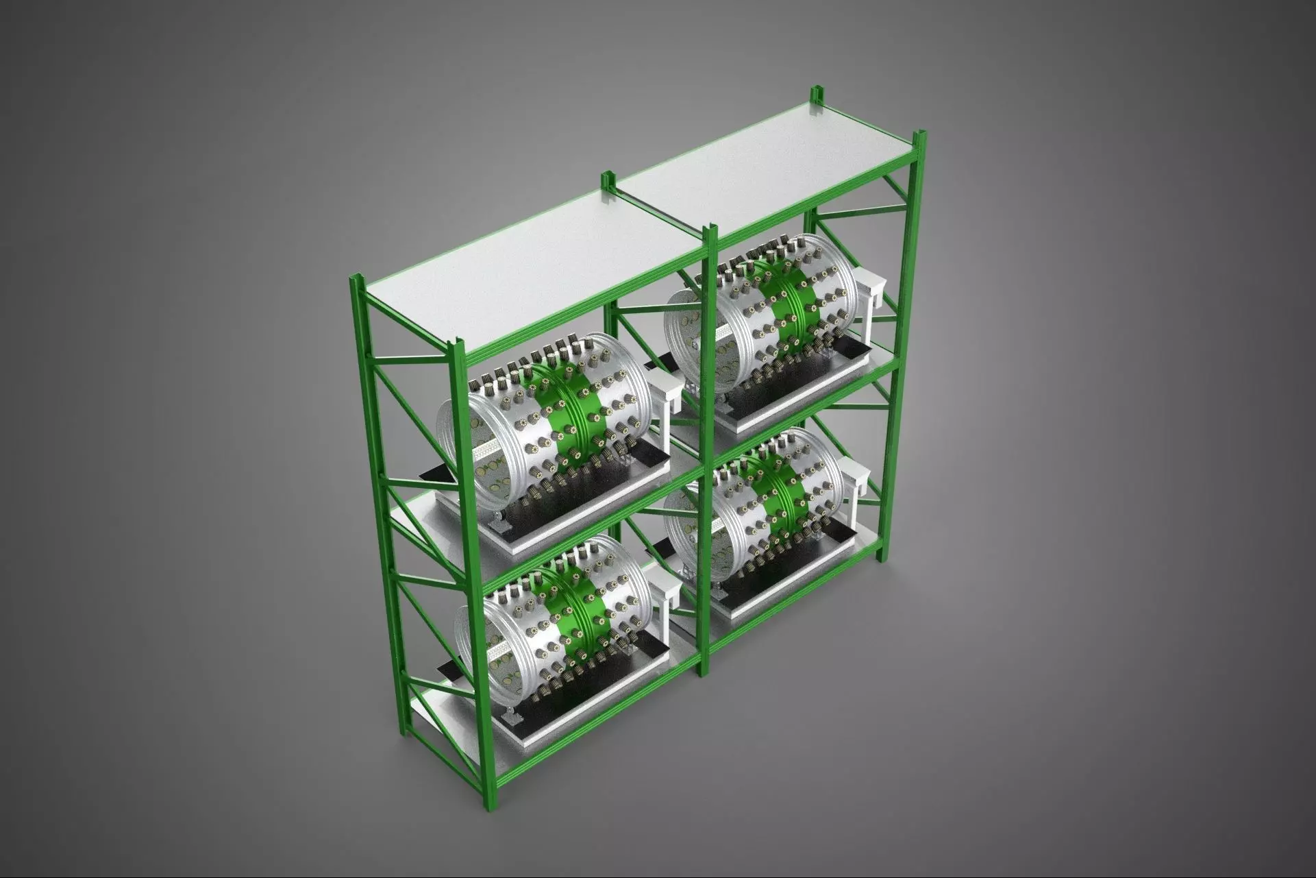 DRUM TRAY ARRAY SHELF RACK ROTARY HYDROPONIC PLANT GARDEN INDOOR 3D model_8