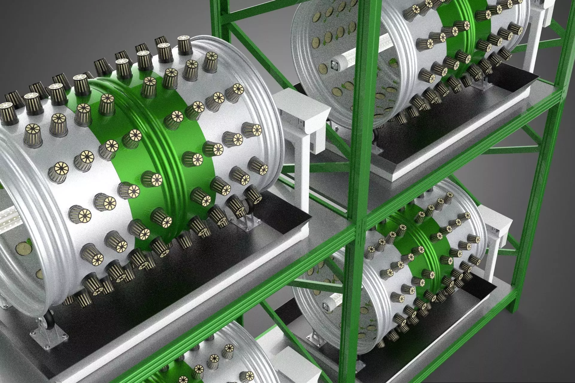 DRUM TRAY ARRAY SHELF RACK ROTARY HYDROPONIC PLANT GARDEN INDOOR 3D model_31