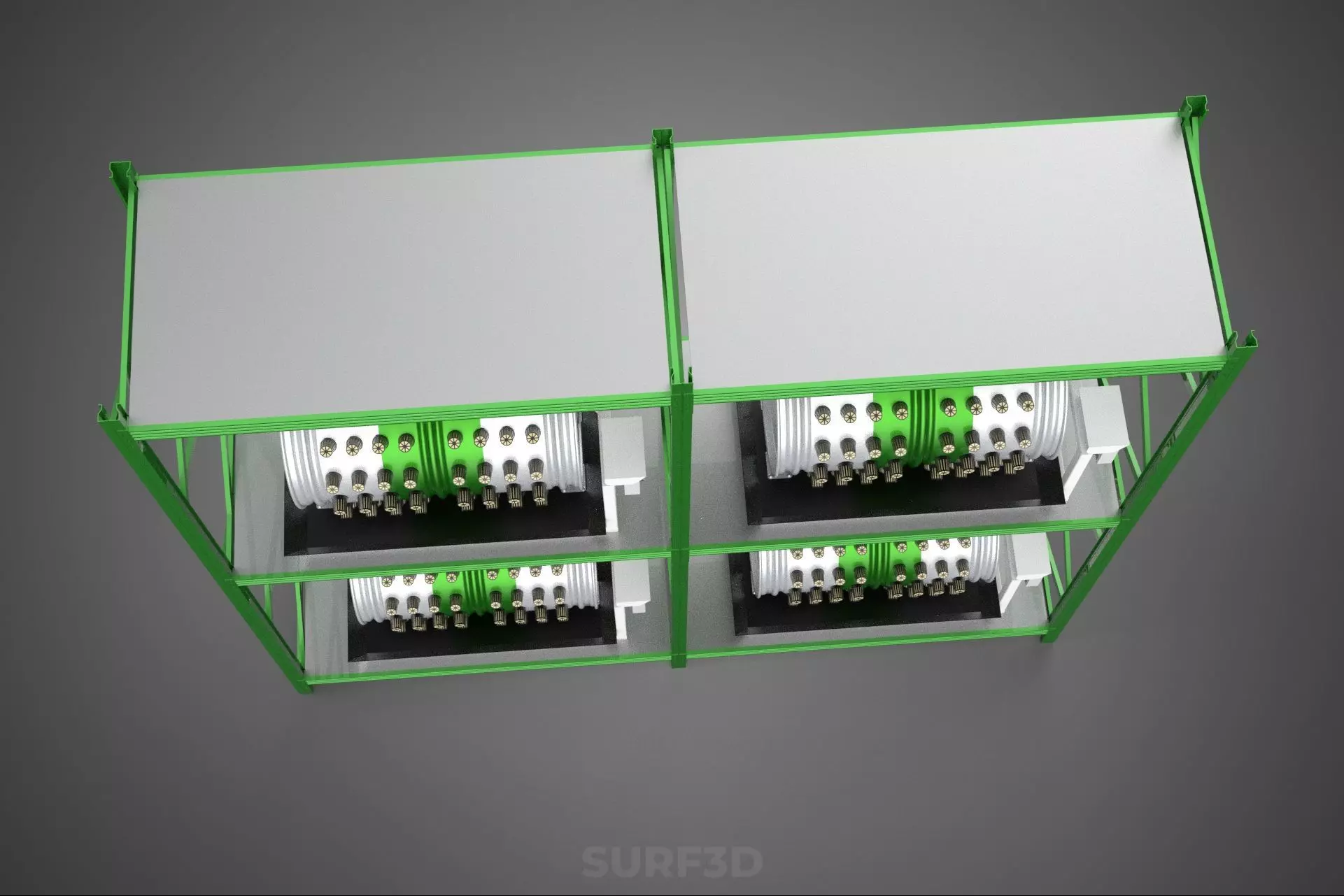 DRUM TRAY ARRAY SHELF RACK ROTARY HYDROPONIC PLANT GARDEN INDOOR 3D model_26