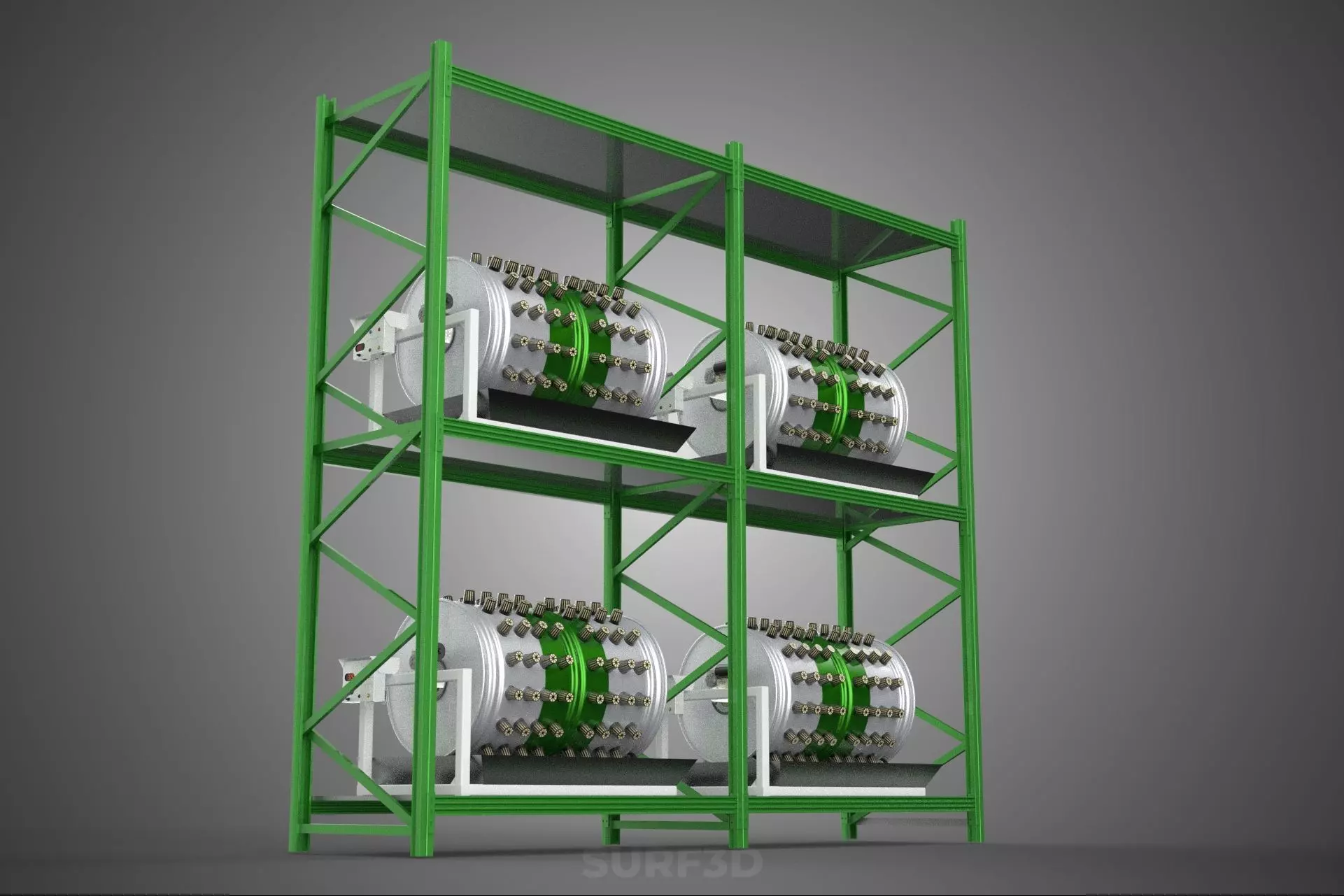 DRUM TRAY ARRAY SHELF RACK ROTARY HYDROPONIC PLANT GARDEN INDOOR 3D model_20