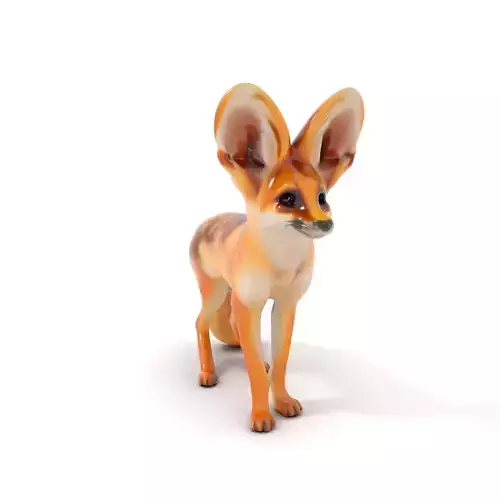 Fennec Fox Illustration model pack Low-poly 3D model