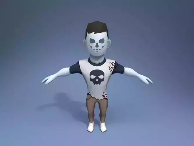 Zombie gymnast Low-poly 3D model