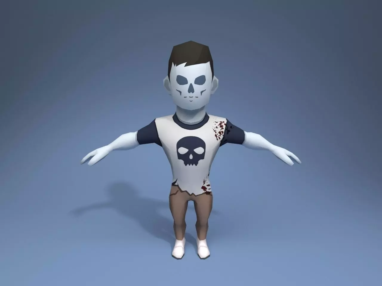 Zombie gymnast Low-poly 3D model_0