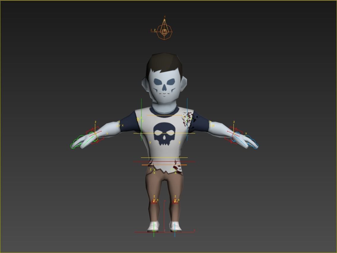 Zombie gymnast Low-poly 3D model_9