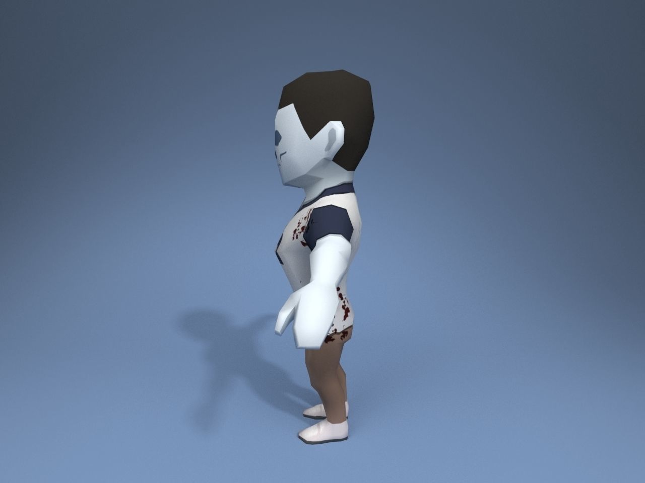 Zombie gymnast Low-poly 3D model_2