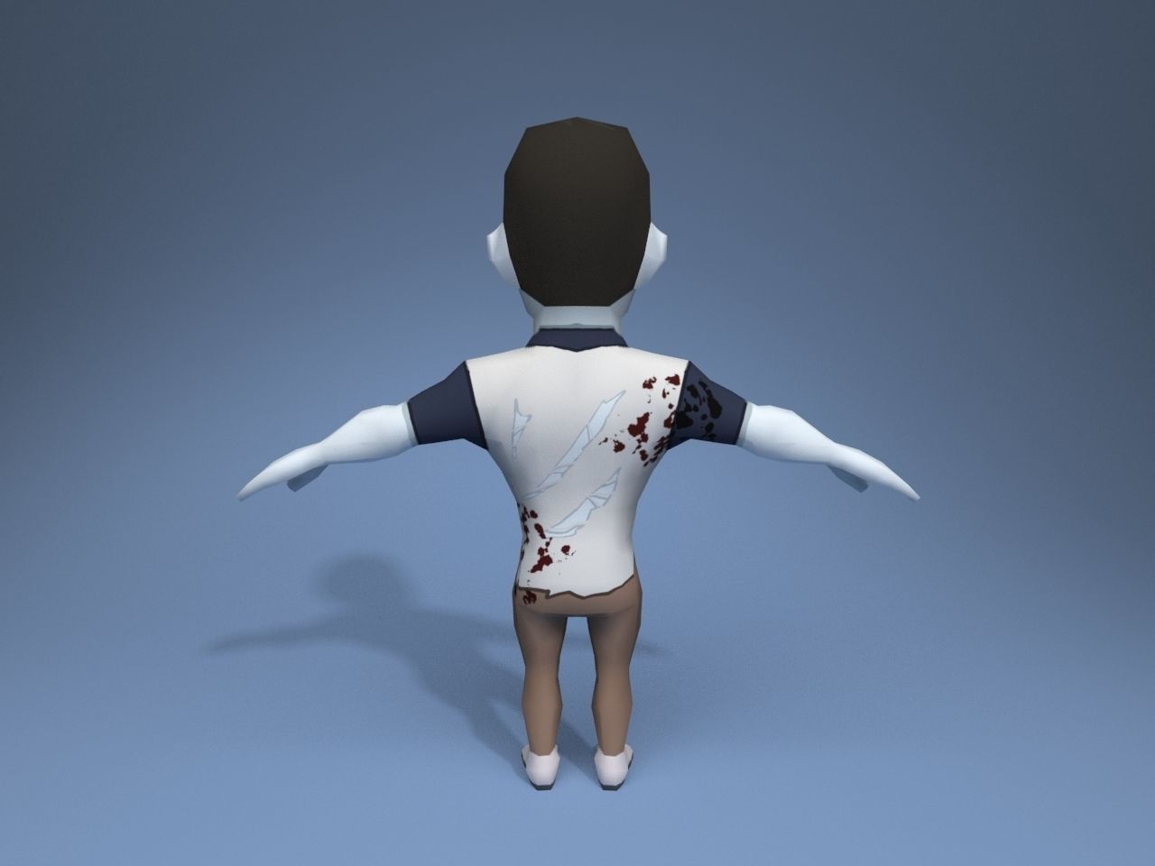 Zombie gymnast Low-poly 3D model_3