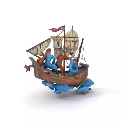 Historic Caravel Ship model pack Low-poly 3D model