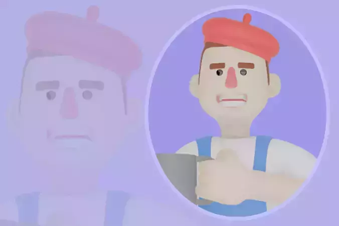 Stylized 3D Male Painter - Cartoon Artist Holding Cup and Pencil 3D model Stylized 3D Male Painter - Cartoon Artist Holding Cup and Pencil 3D model