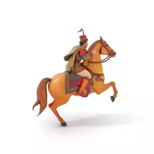 Regal Equestrian Knight model pack Low-poly 3D model