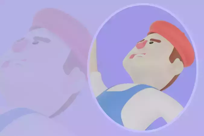 Stylized 3D Male Painter - Artist Slipping with Cup and Pencil