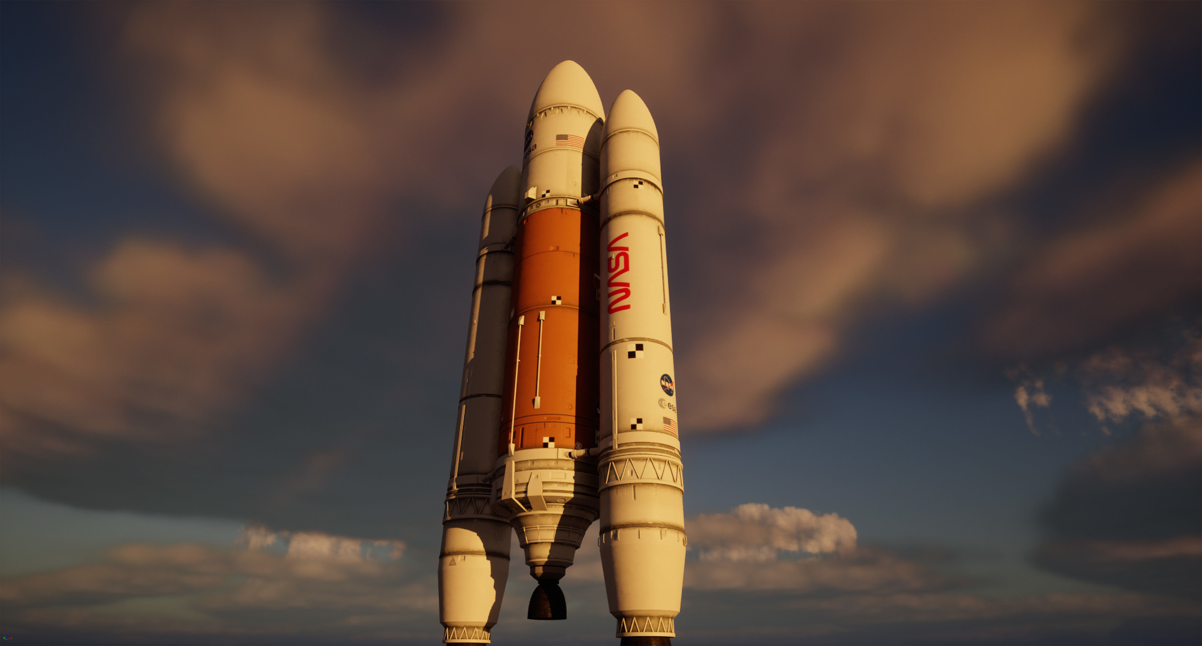 Rocket spaceship - With engine and Satellite 3D model_10