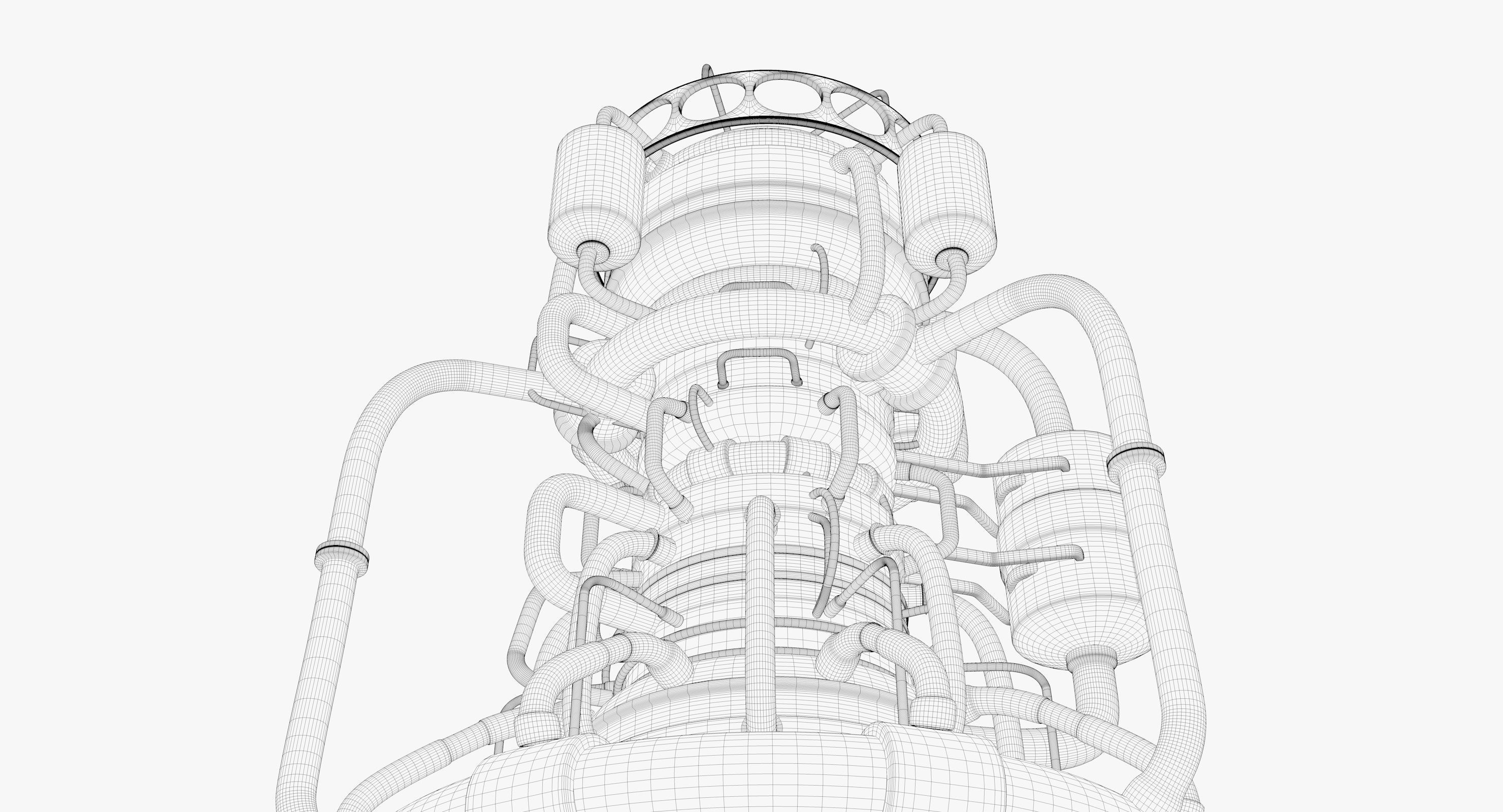 Rocket spaceship - With engine and Satellite 3D model_40
