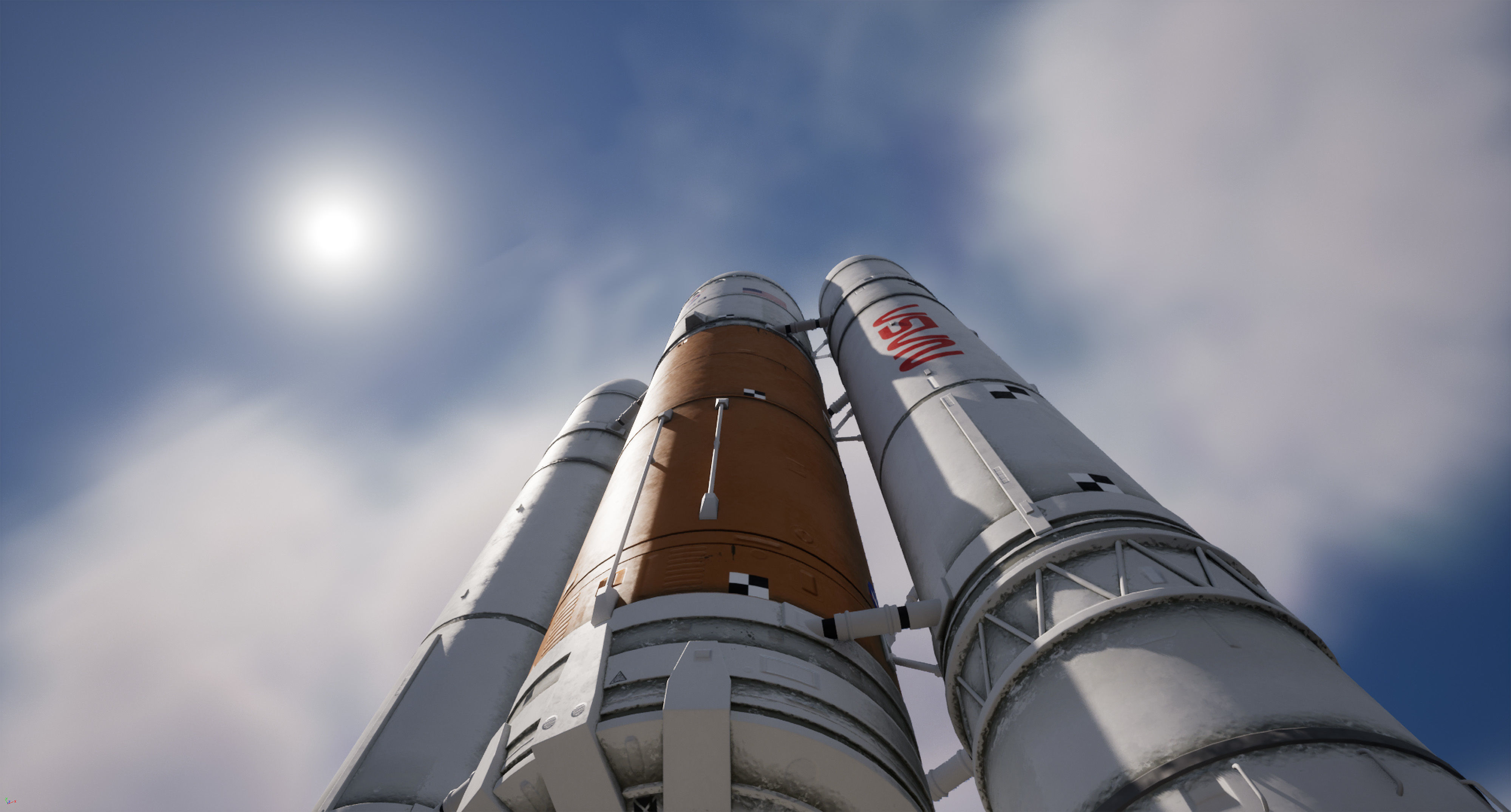 Rocket spaceship - With engine and Satellite 3D model_5