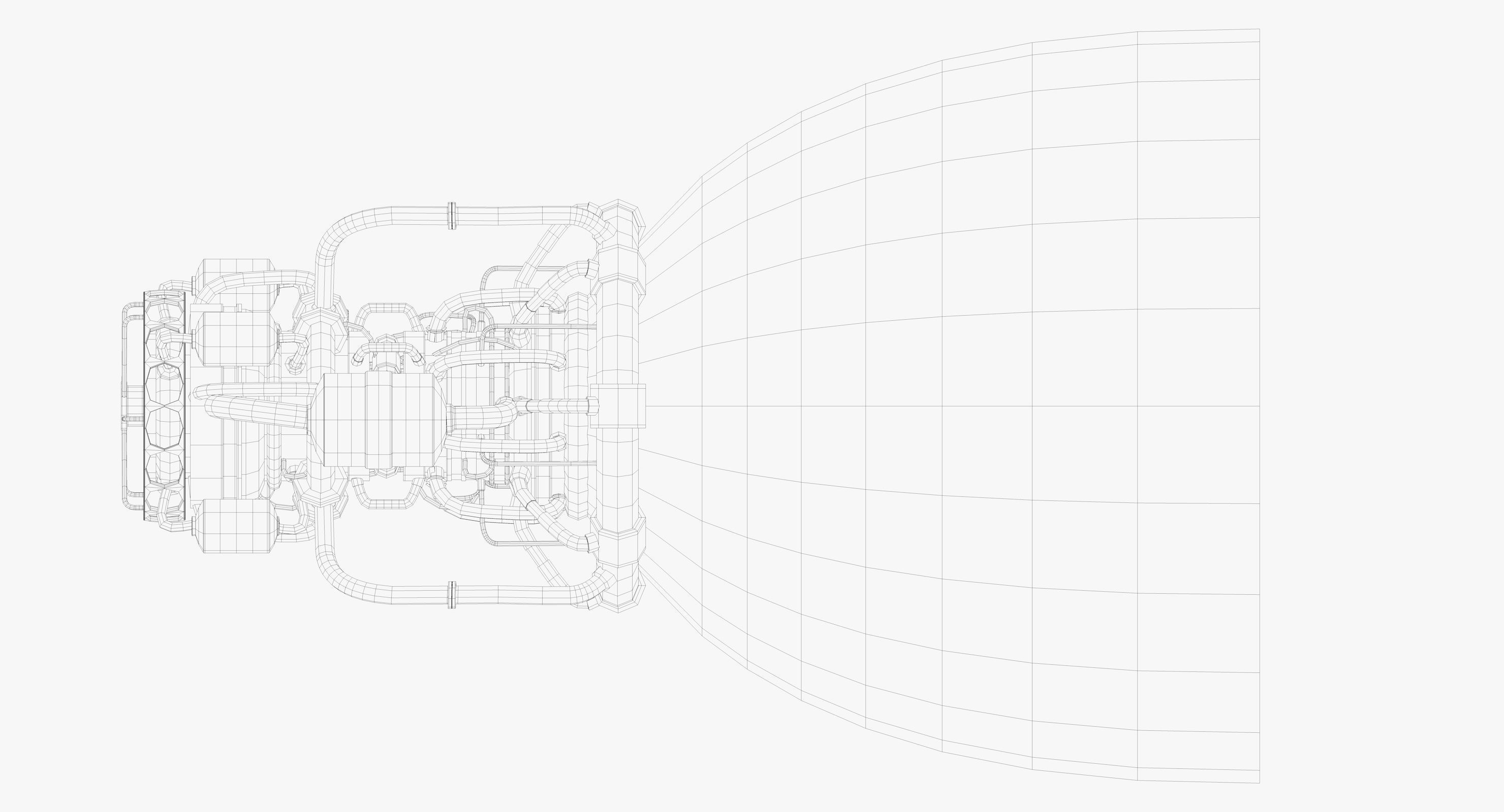 Rocket spaceship - With engine and Satellite 3D model_37