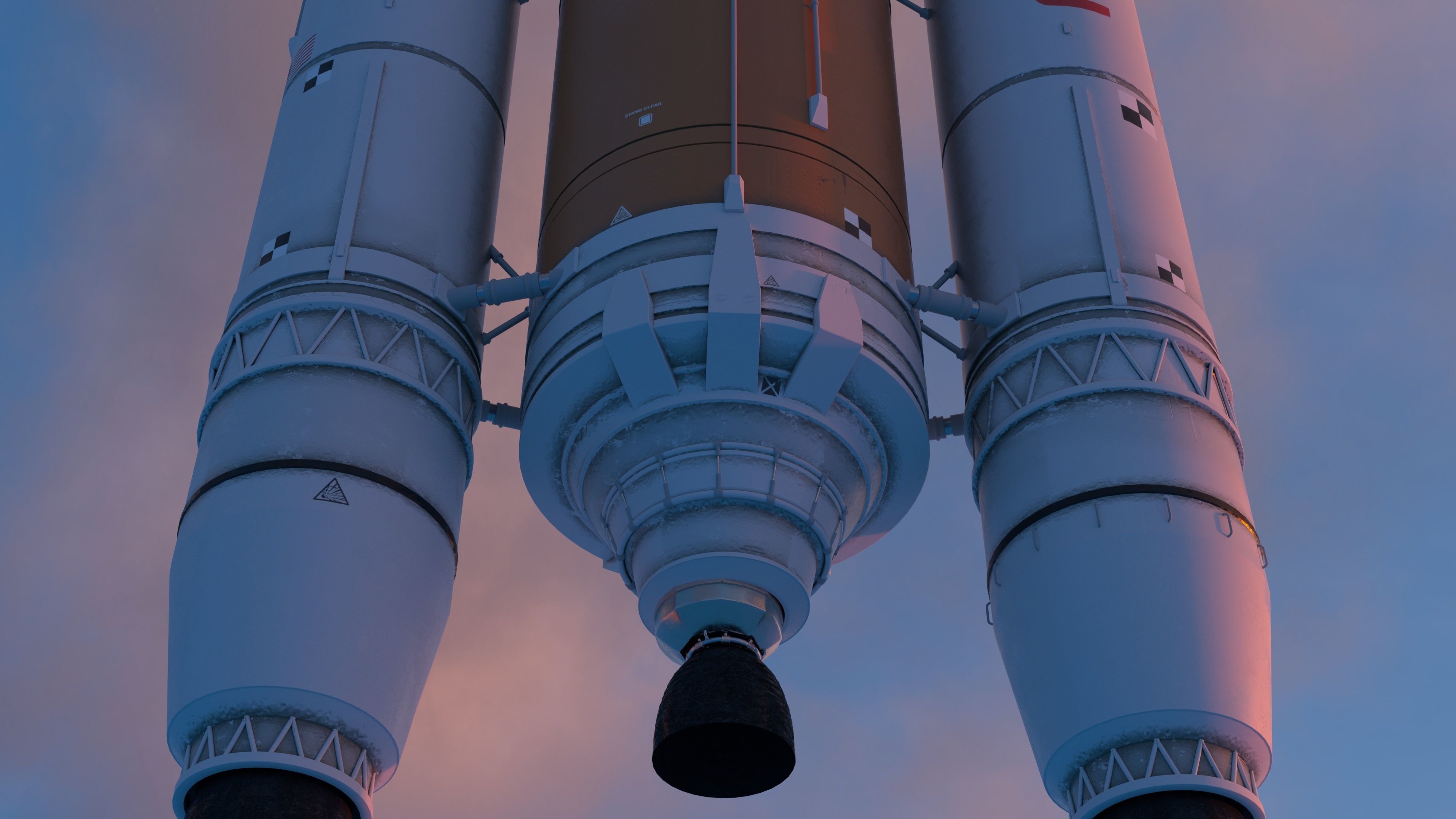 Rocket spaceship - With engine and Satellite 3D model_22