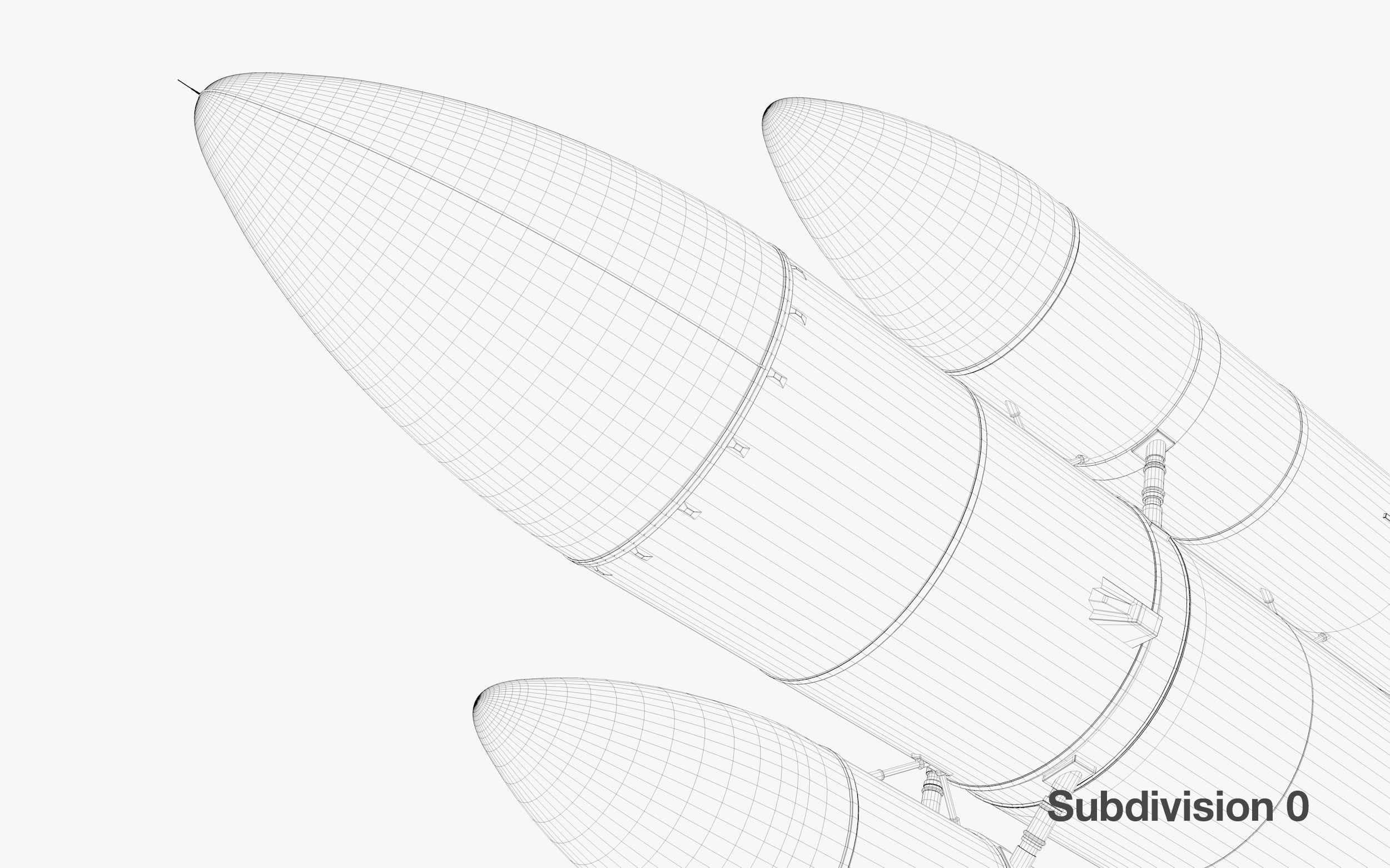 Rocket spaceship - With engine and Satellite 3D model_32