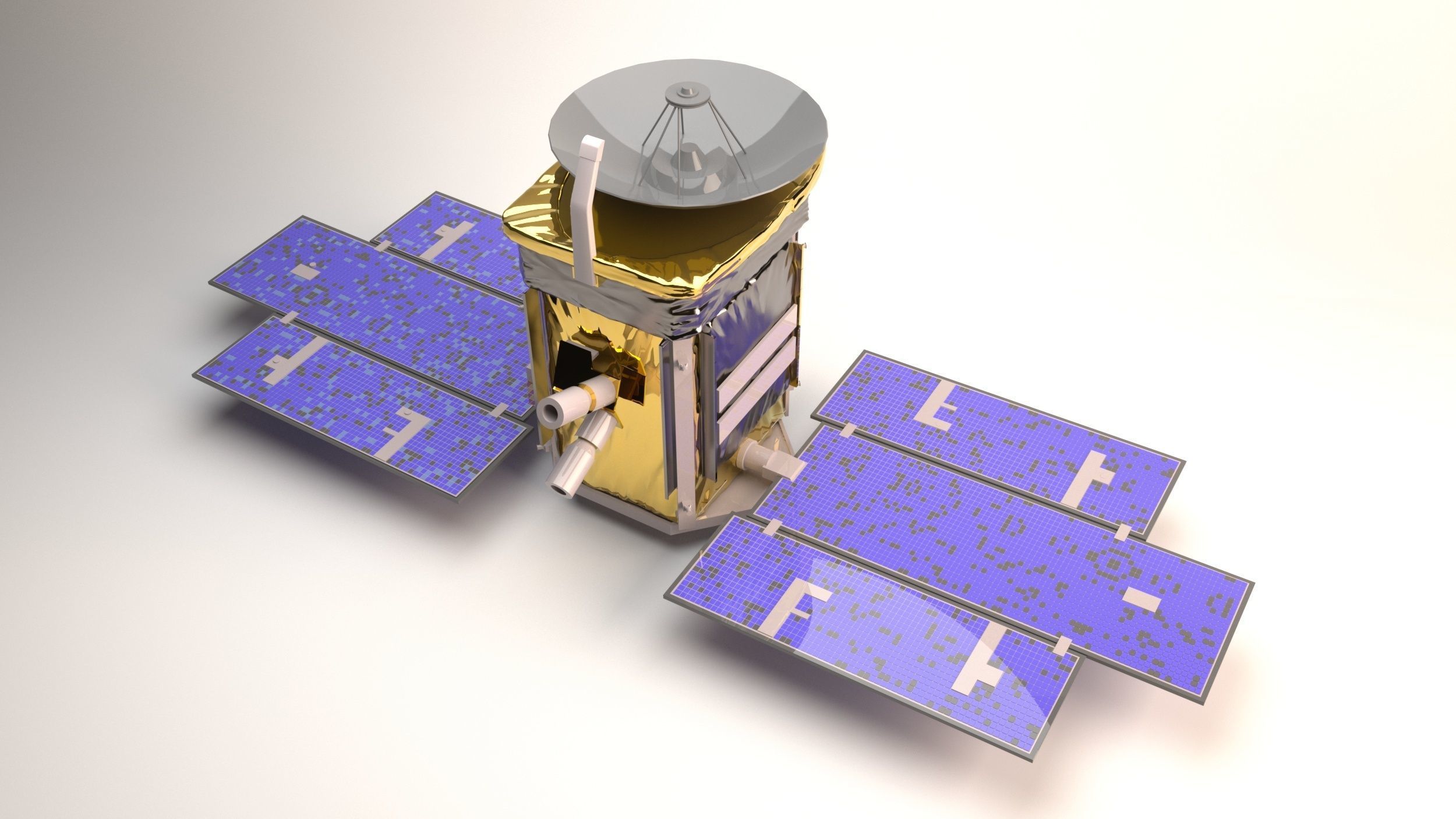 Rocket spaceship - With engine and Satellite 3D model_6