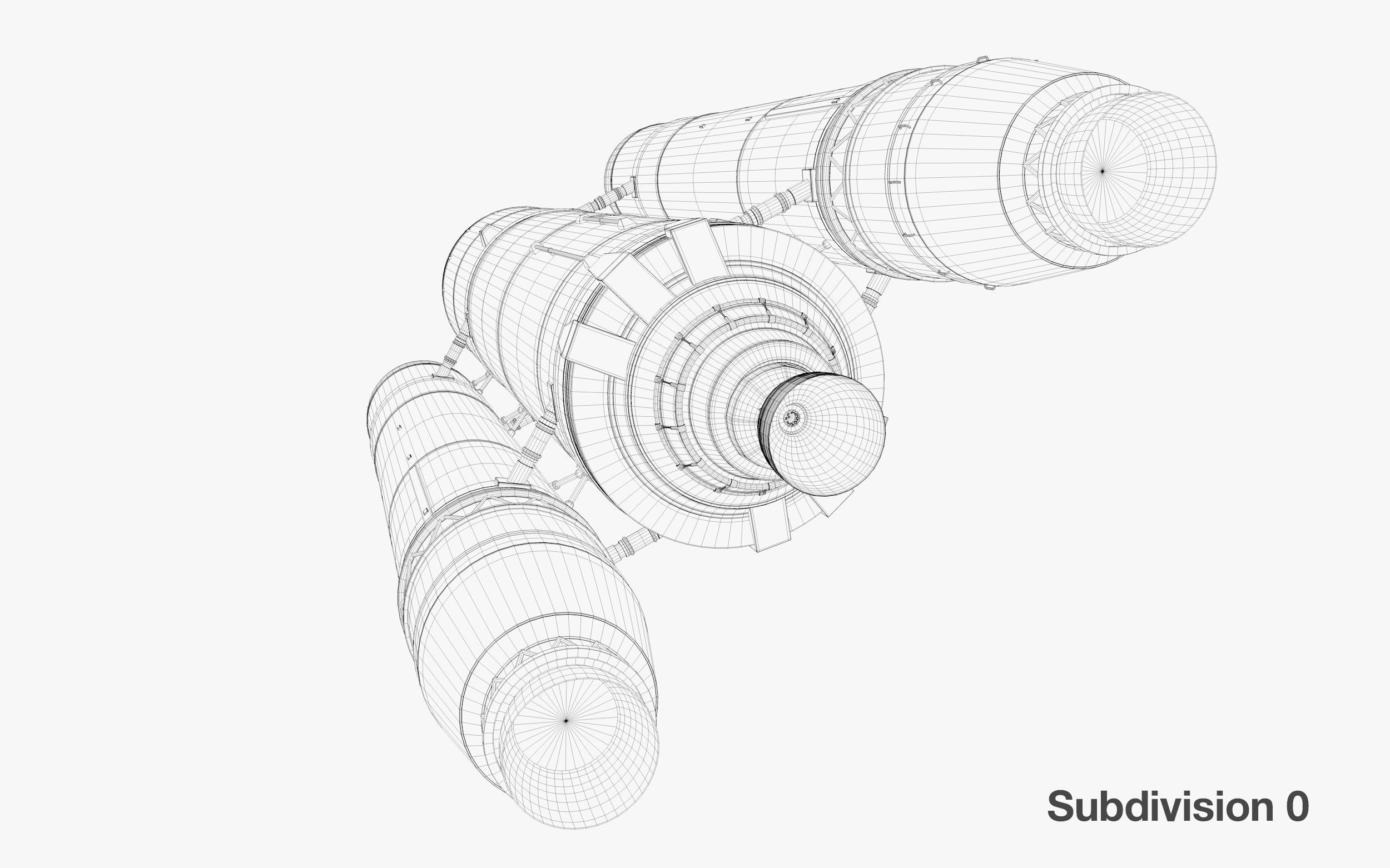 Rocket spaceship - With engine and Satellite 3D model_30