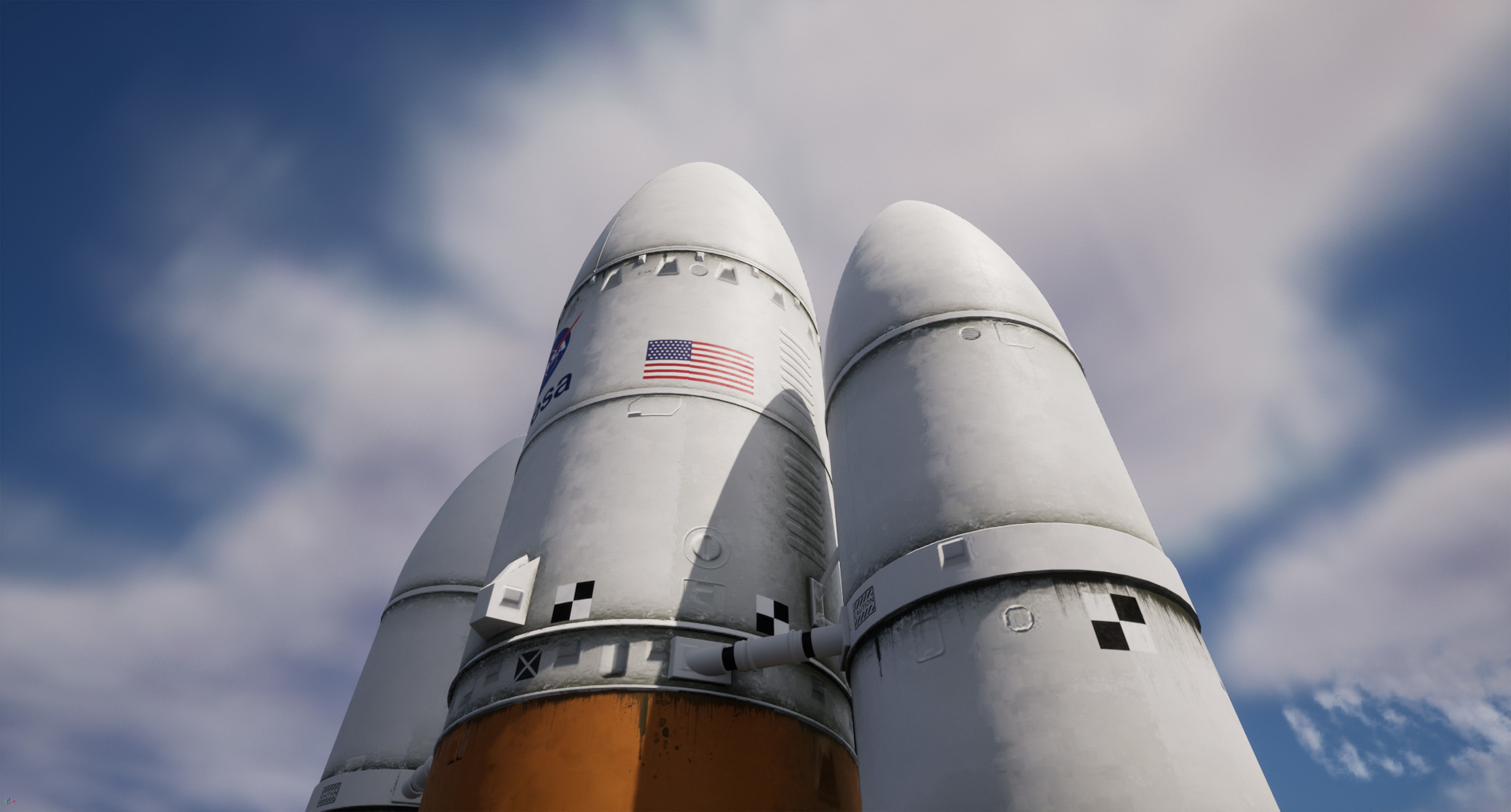 Rocket spaceship - With engine and Satellite 3D model_9