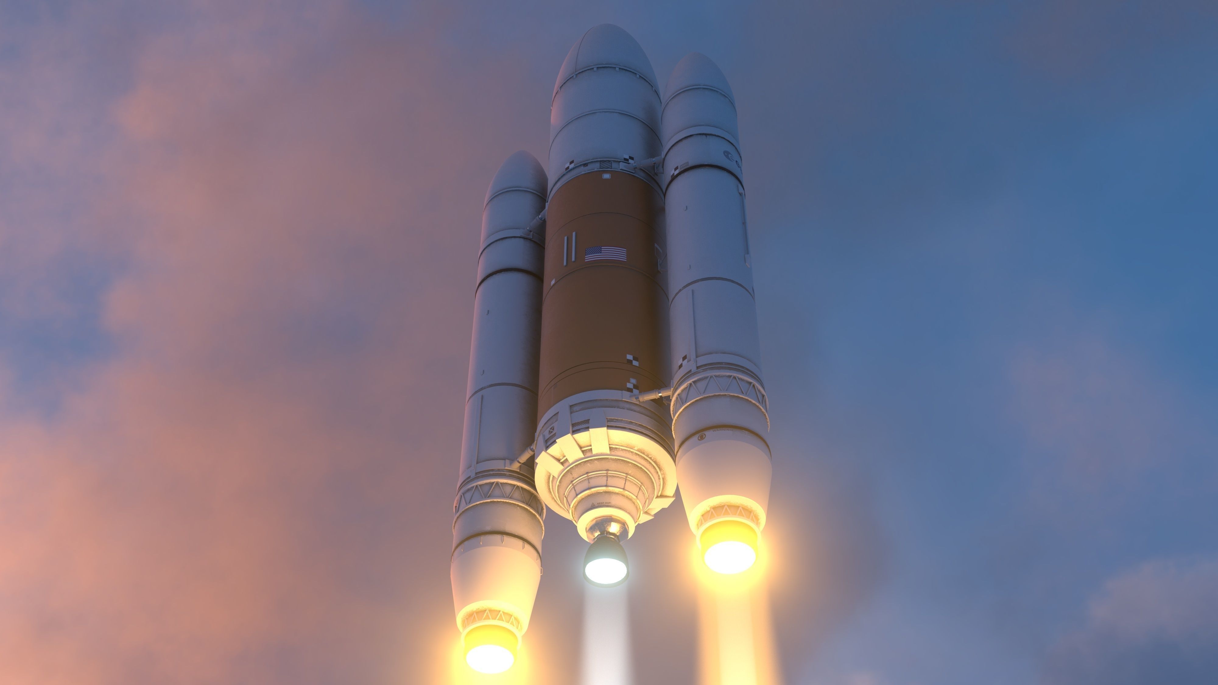 Rocket spaceship - With engine and Satellite 3D model_19