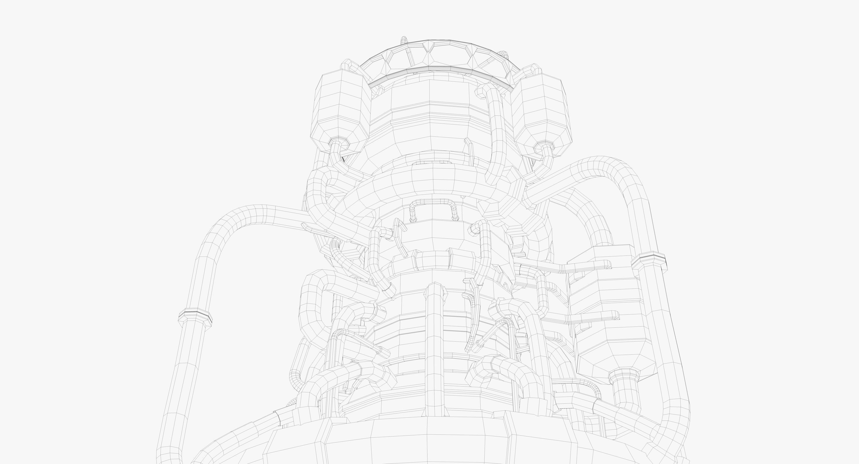 Rocket spaceship - With engine and Satellite 3D model_39