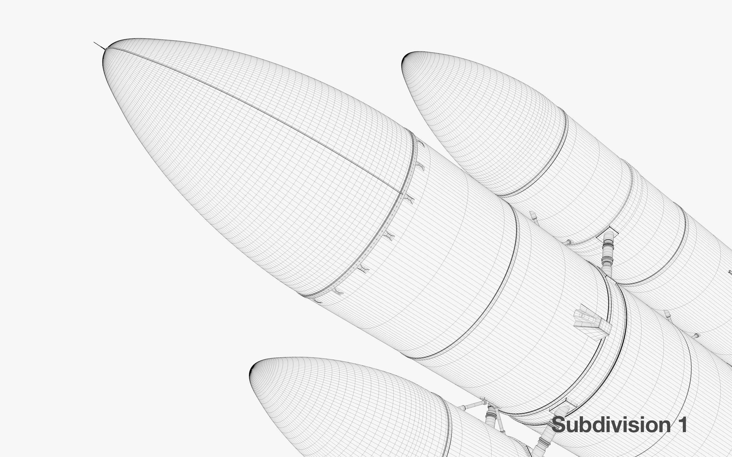 Rocket spaceship - With engine and Satellite 3D model_33