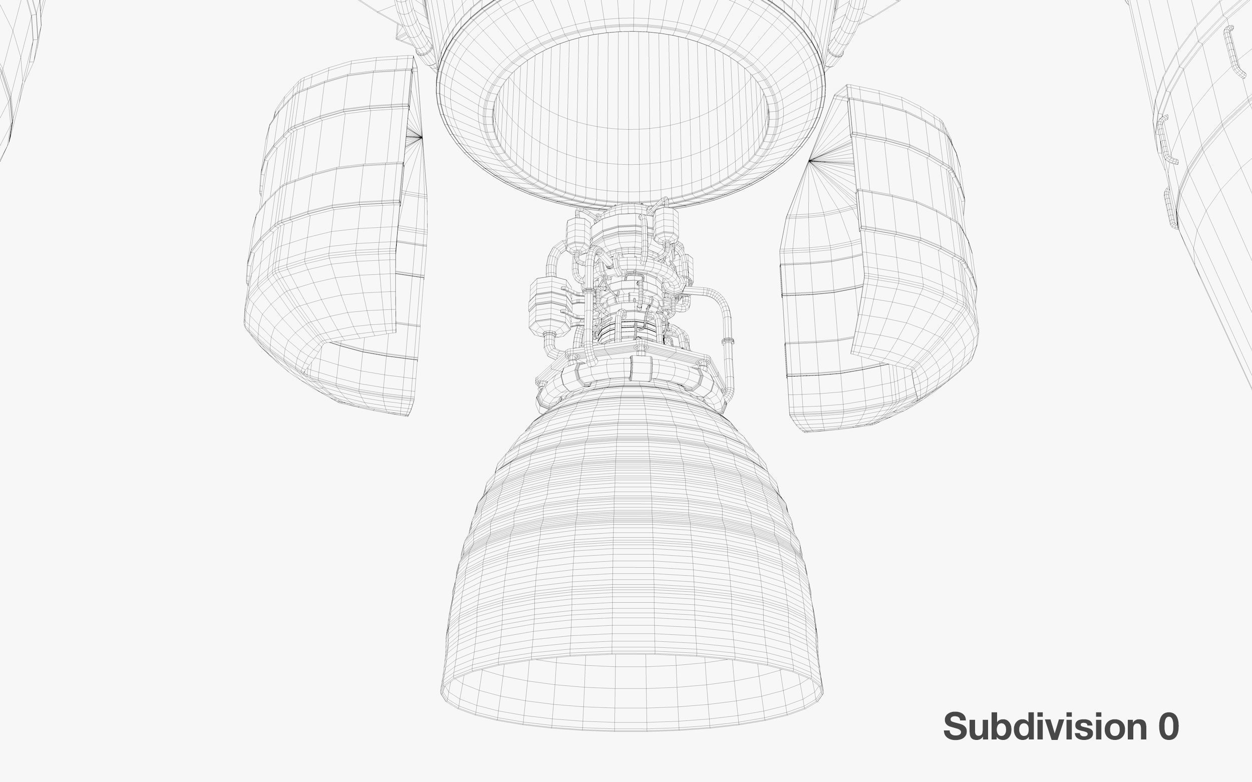 Rocket spaceship - With engine and Satellite 3D model_34