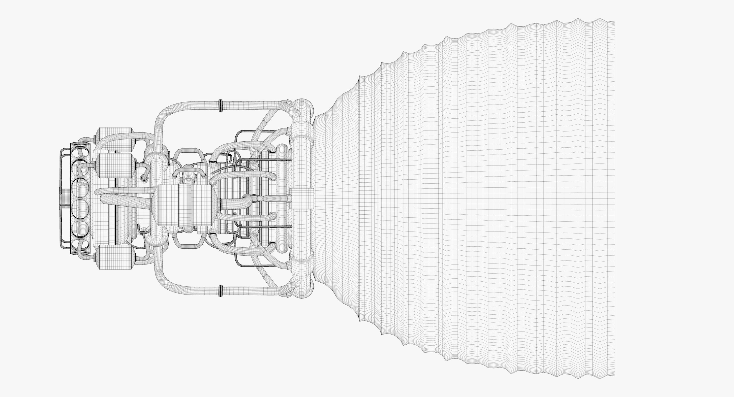 Rocket spaceship - With engine and Satellite 3D model_38