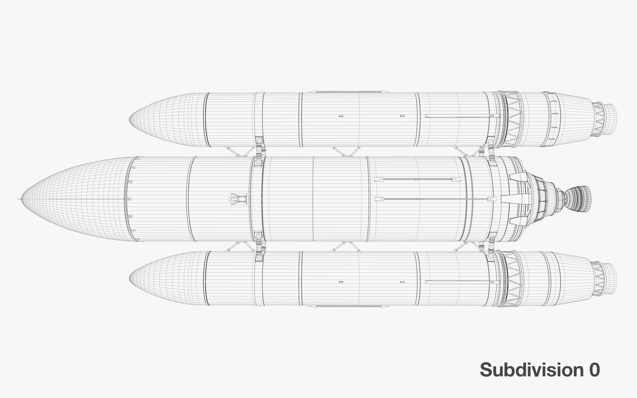 Rocket spaceship - With engine and Satellite 3D model_26