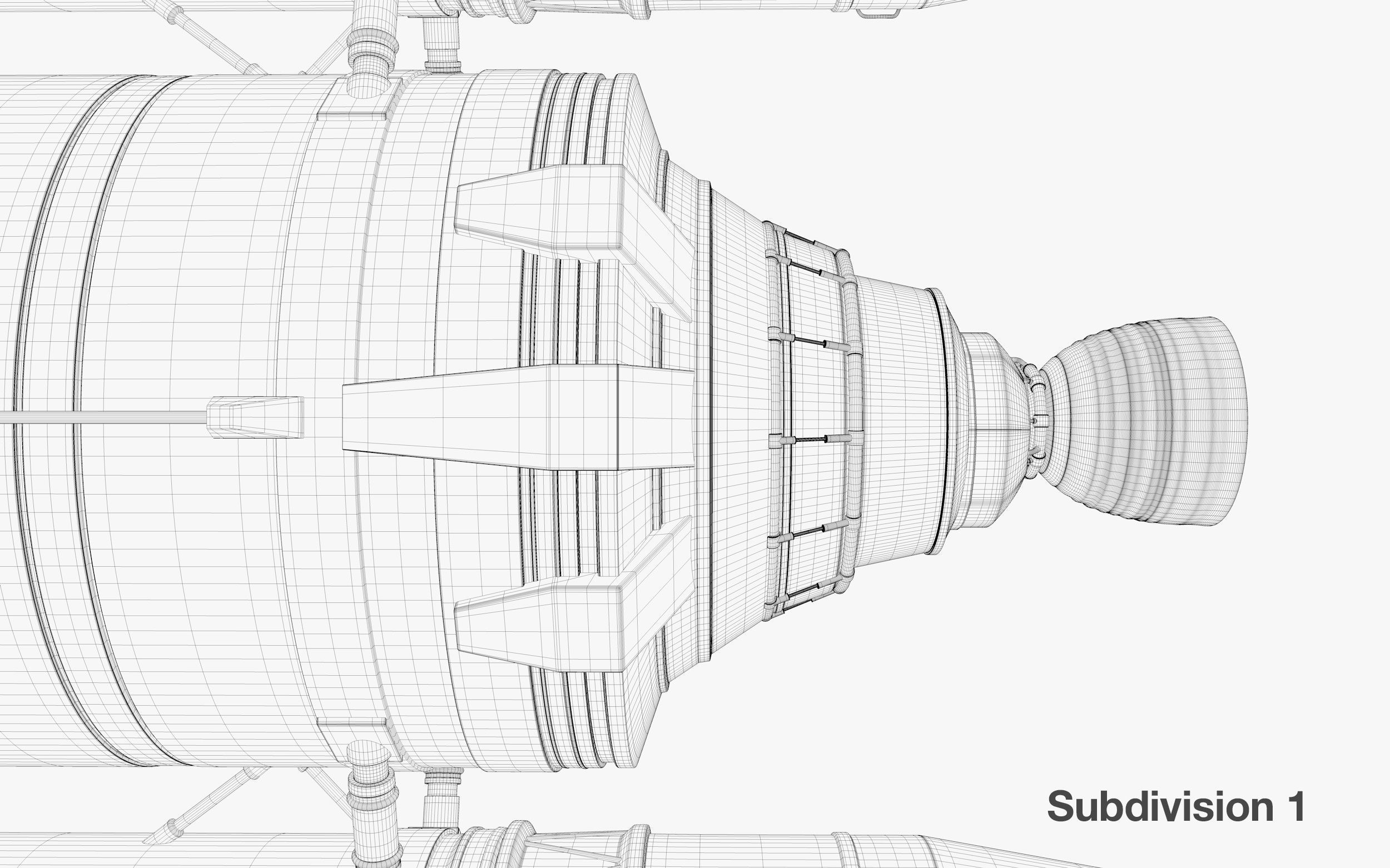 Rocket spaceship - With engine and Satellite 3D model_29