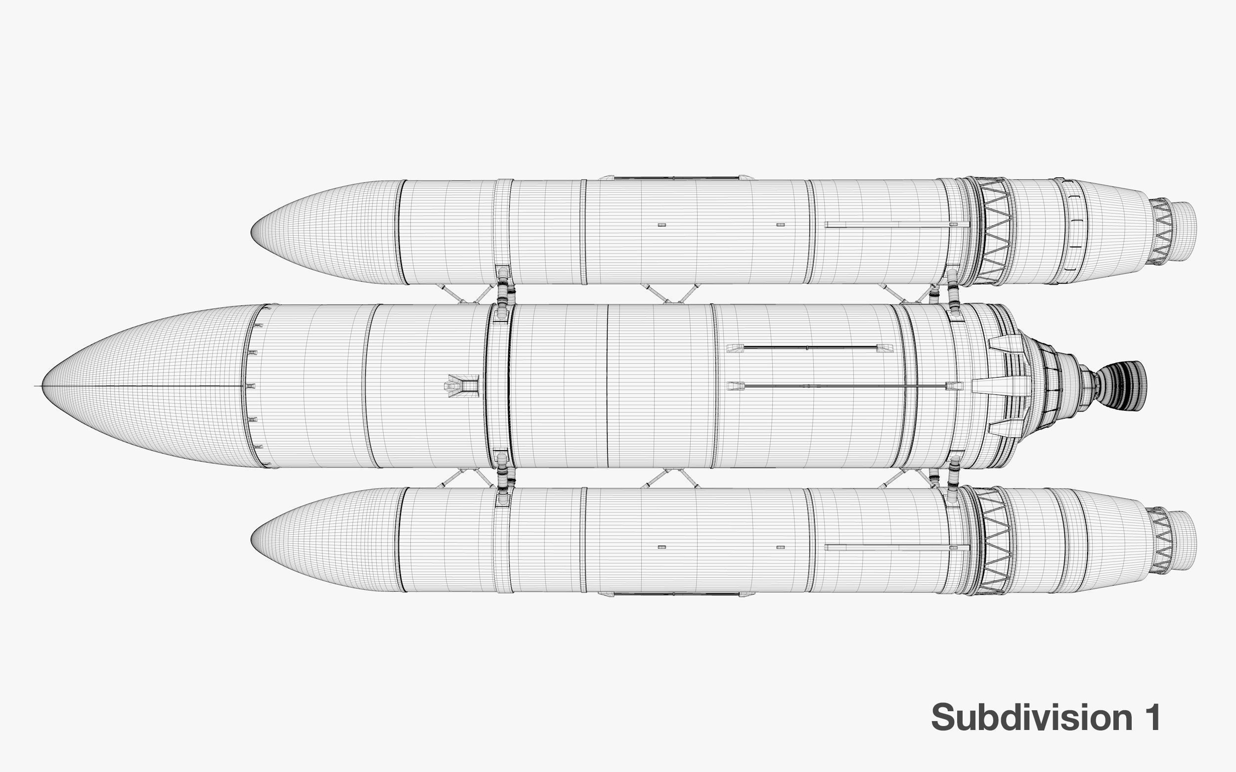Rocket spaceship - With engine and Satellite 3D model_27