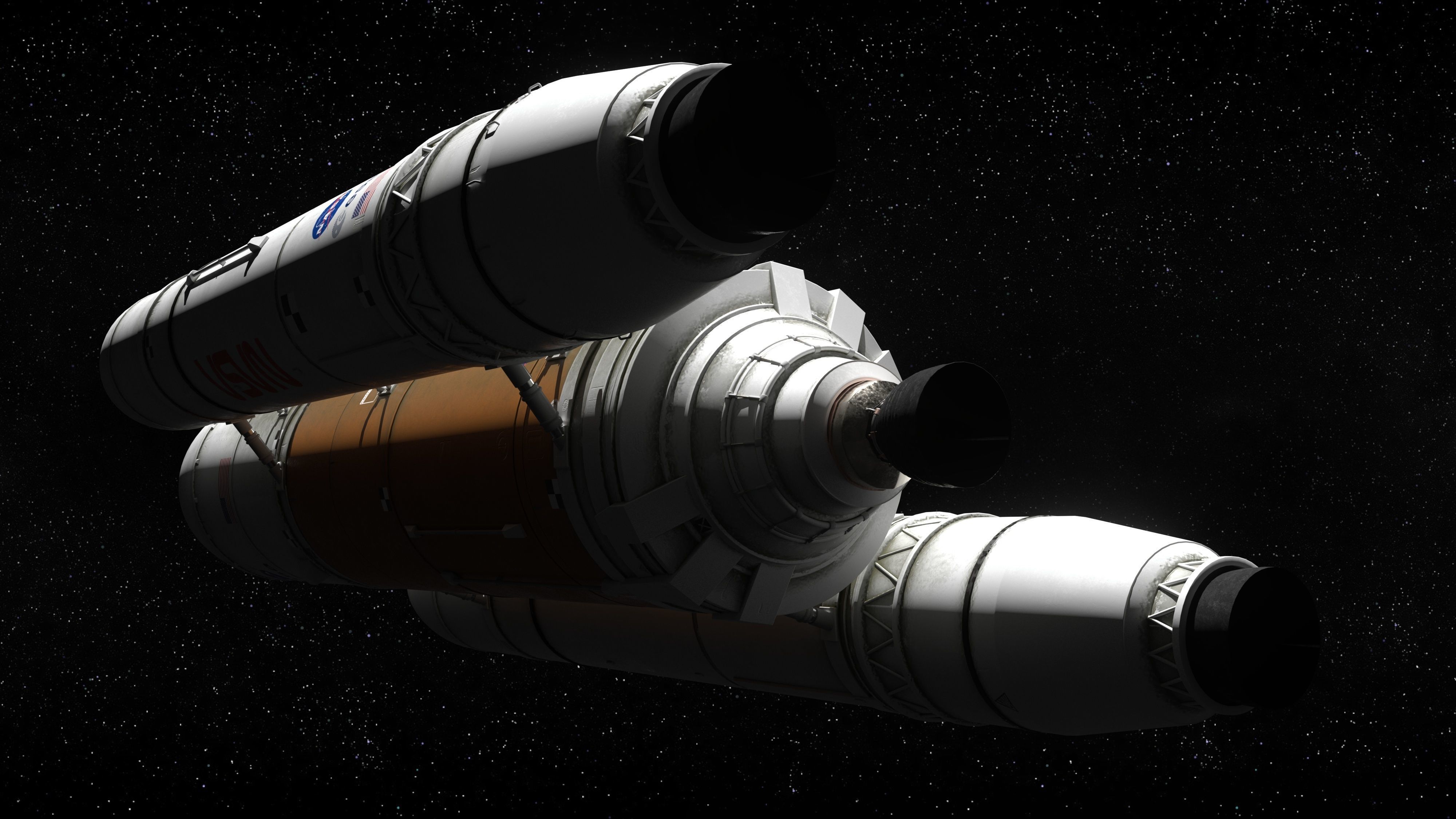 Rocket spaceship - With engine and Satellite 3D model_17