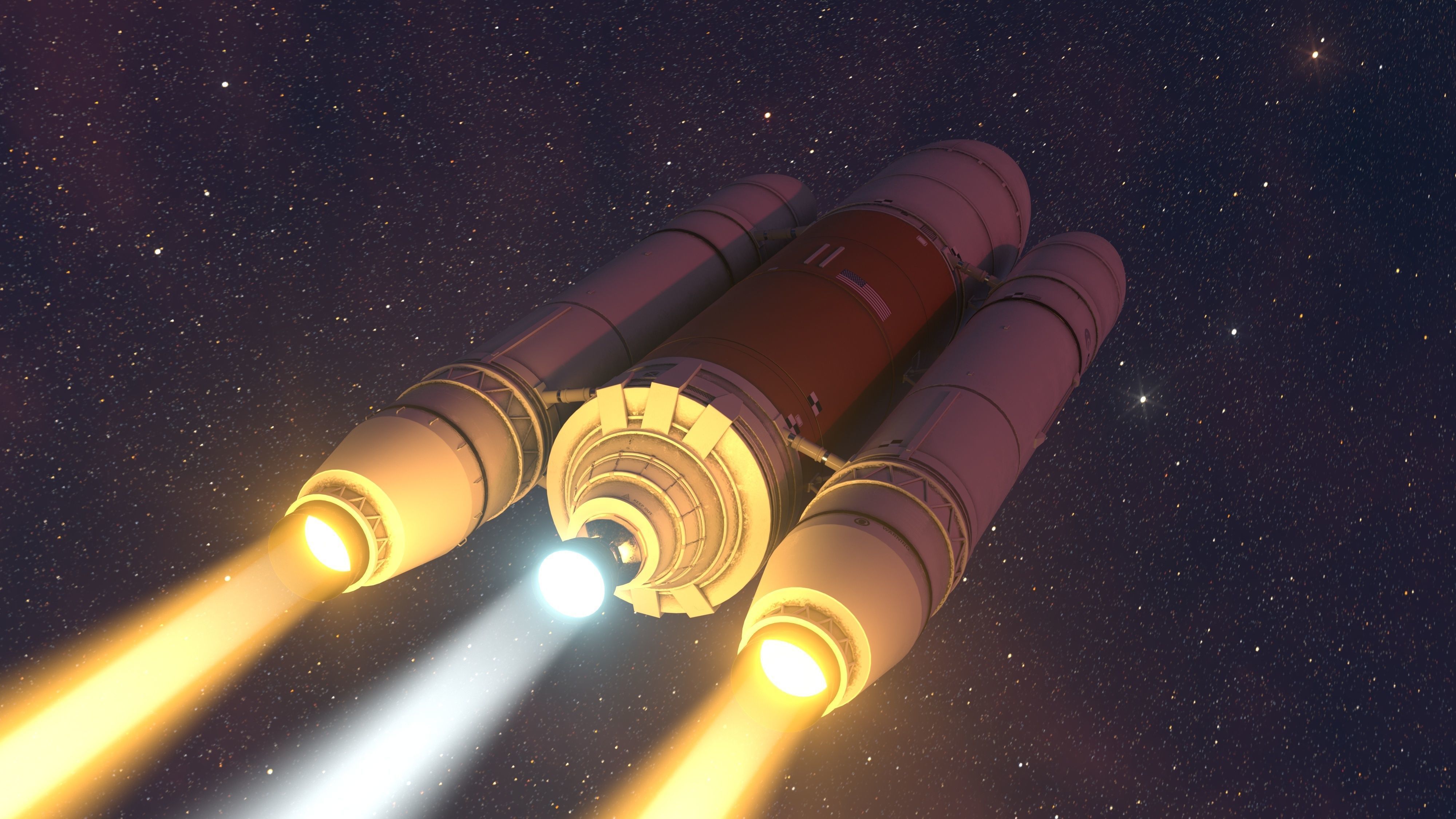 Rocket spaceship - With engine and Satellite 3D model_18