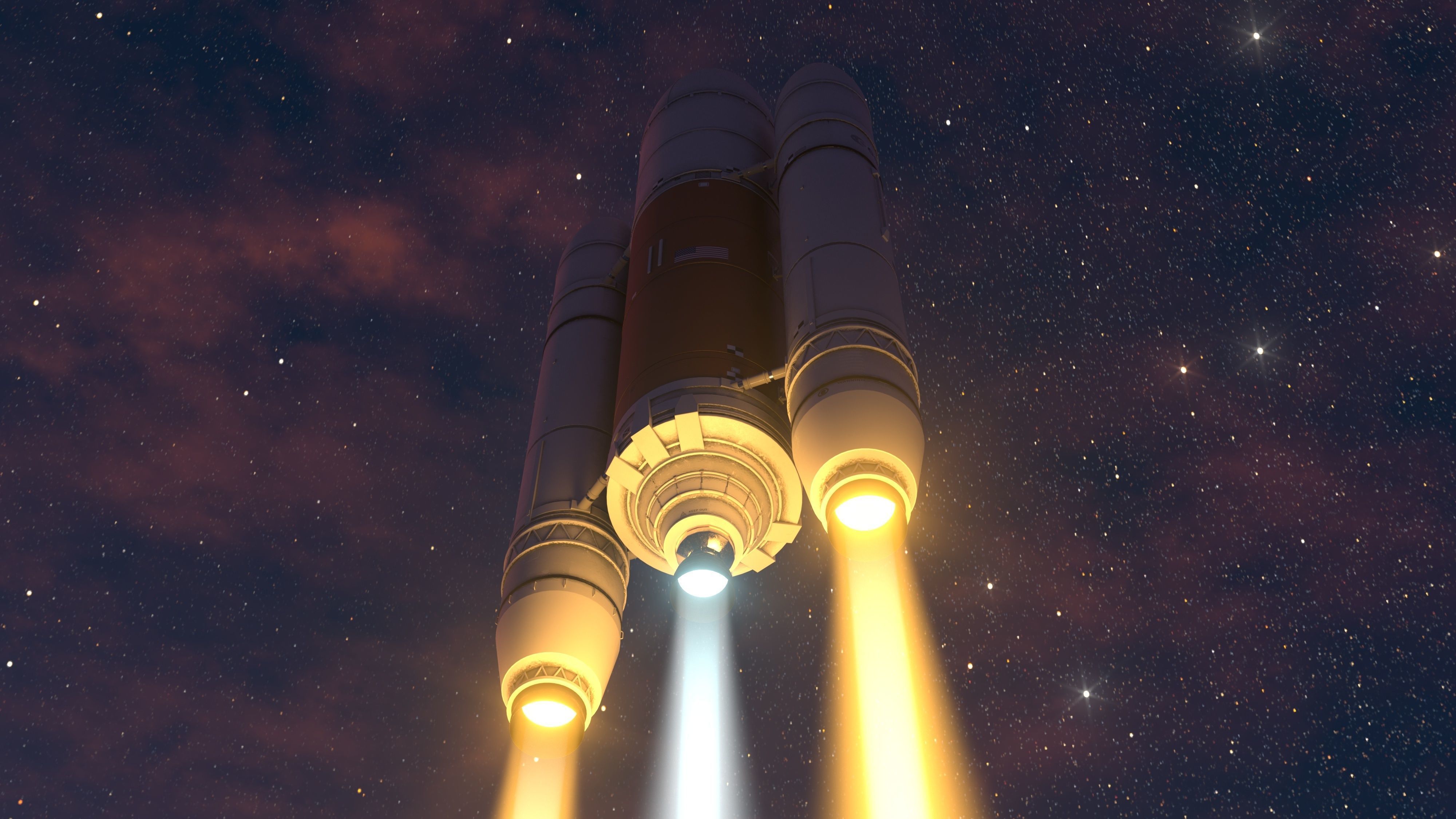 Rocket spaceship - With engine and Satellite 3D model_16