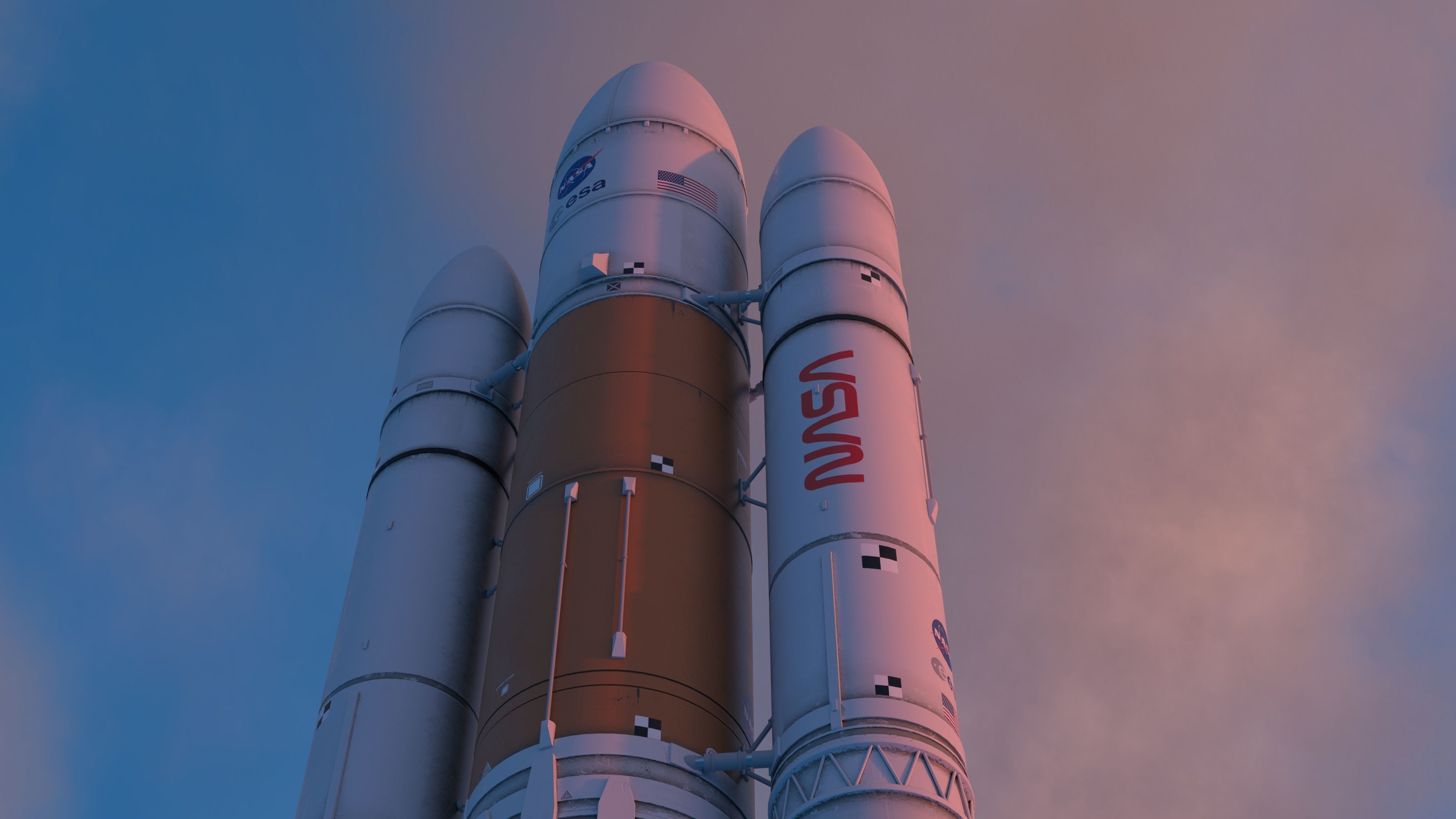 Rocket spaceship - With engine and Satellite 3D model_21